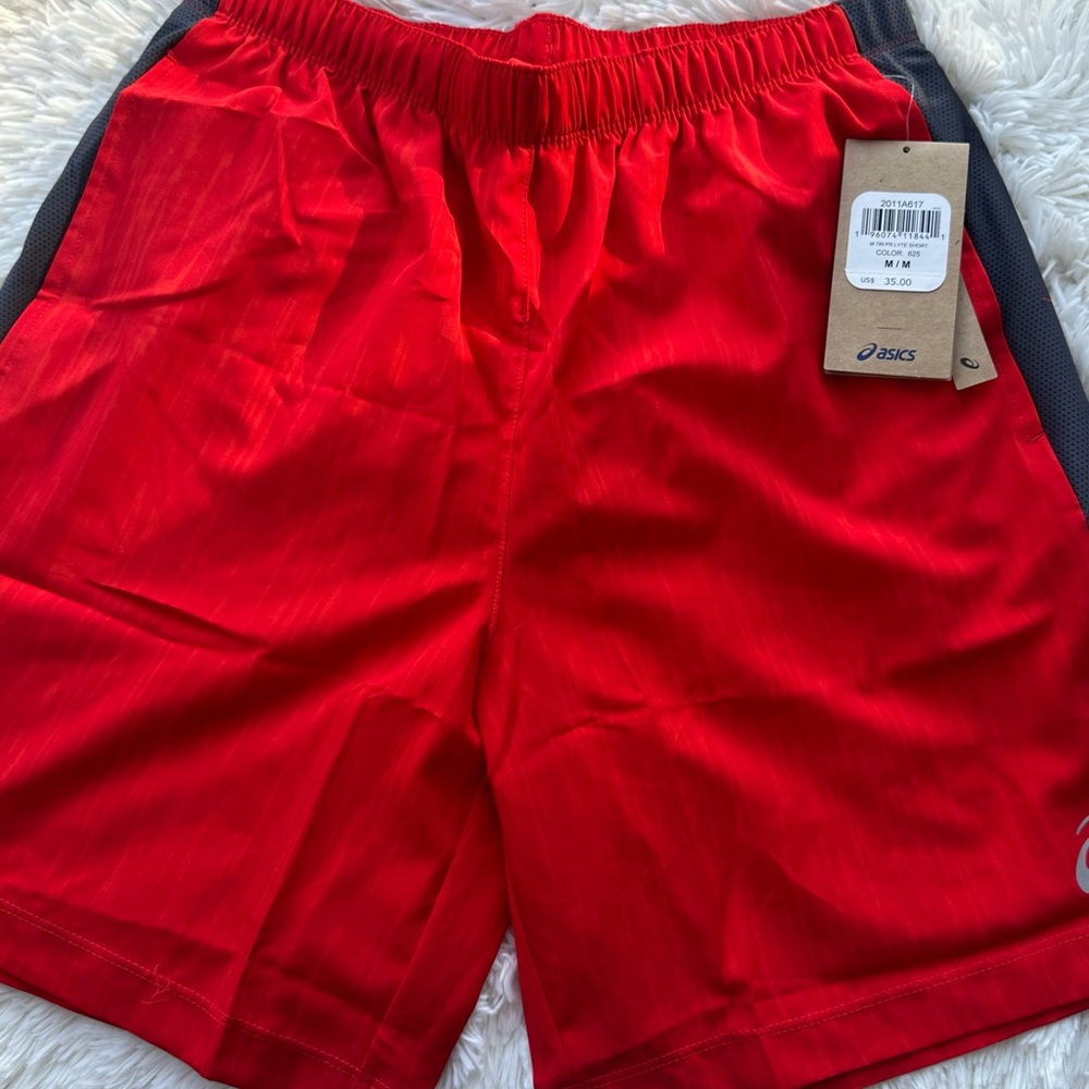 ASICS Men's Vibrant Red Athletic Shorts size medium New